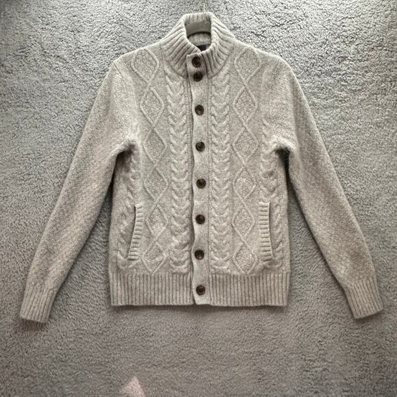 Brooks Brothers Women's Small 80% Wool Button Up Cardigan Sweater Mock Neck - Picture 1 of 10